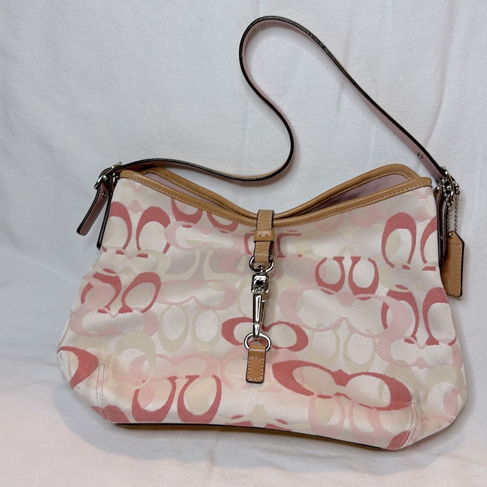 Coach pink and white purse